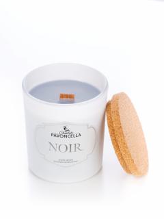 Naturalna świeczka Pavoncella o zapachu Noir 135g biała