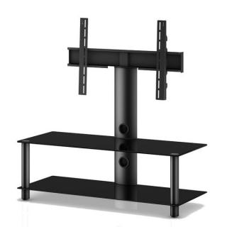 Sonorous NEO110 B-HBLK (Szkło czarne , aluminium czarne) Stolik rtv z uchwytem do tv