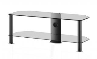 Sonorous NEO2110-C-HBLK - (Szkło przeźroczyste , aluminium czarne) Stolik rtv pod lcd plazma led