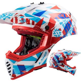 Kask LS2 MX437 Fast Evo Funky Red White M