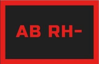 Odznaka Na Rzep Rebelhorn Grupa Krwi Ab Rh- Black/