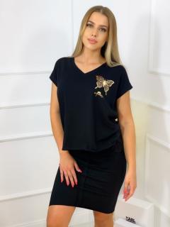 TSHIRT BUTTERFLY CZARNY