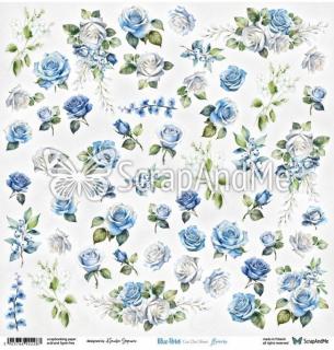 Papier do scrapbookingu  ScrapAndMe- Blue Rose