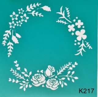 Szablon samoprzylepny K-217  róże polne kwiaty 17x17