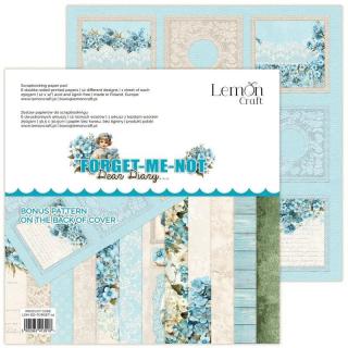 Zestaw papierów Dear Diary - FORGET-ME-NOT do scrapbookingu 30x30cm - Lemoncraft