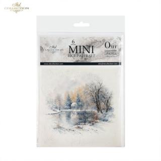 Zestaw papierów ryżowych mini  RSM139 Widoczki zimowe