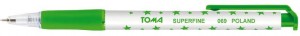 Długopis TOMA SUPERFINE AUTOMAT w Gwiazdki Zielony