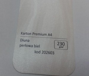 Karton Premium A4 Diuna Perłowa Biel 20 ark./op. 230 g/m2
