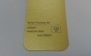 Karton Premium A4 Iceland Antyczne Złoto 20 ark./op. 220 g/m2