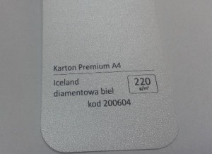 Karton Premium A4 Iceland Diamentowa Biel 20 ark./op. 220 g/m2