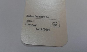 Karton Premium A4 Iceland Kremowy 20 ark./op. 220 g/m2