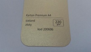 Karton Premium A4 Iceland Złoty 20 ark./op. 220 g/m2