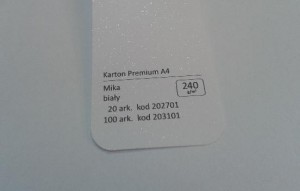 Karton Premium A4 Mika Biały 20 ark./op. 240 g/m2