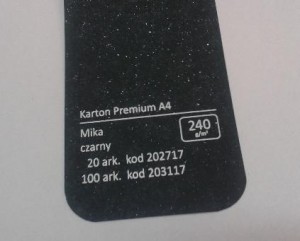 Karton Premium A4 Mika Czarny 20 ark./op. 240 g/m2