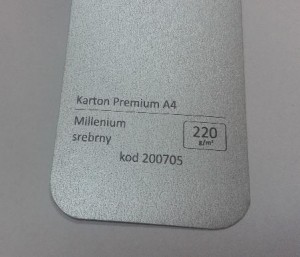 Karton Premium A4 Millenium Srebrny 20 ark./op. 220 g/m2
