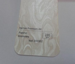 Karton Premium A4 Papirus Kremowy 20 ark./op. 220 g/m2