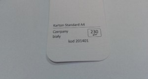 Karton Standard A4 Czerpany Biały 20 ark./op. 230 g/m2