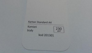 Karton Standard A4 Kamień Biały 20 ark./op. 230g/m2