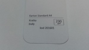 Karton Standard A4 Kratka Biały 20 ark./op. 230 g/m2