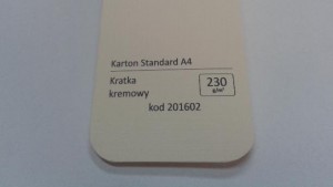 Karton Standard A4 Kratka Kremowy 20 ark./op. 230 g/m2