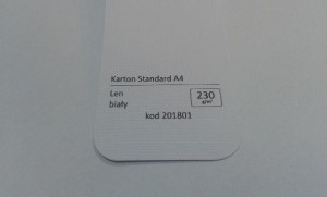 Karton Standard A4 Len Biały 20 ark./op. 230 g/m2