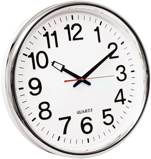 Zegar ścienny Q-Connect WARSAW srebrny 37,5cm