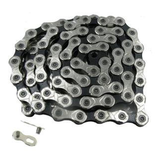 Łańcuch KMC X11 srebrno czarny 114L + spinka CL555 (x11.93)