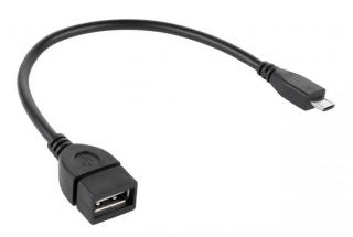Kabel USB gniazdo A - wtyk micro USB 20cm OTG