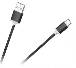Kabel USB wtyk - wtyk typu C 1m czarny M-Life