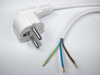 Kabel zasilający montażowy wtyk kątowy 4,0m biały