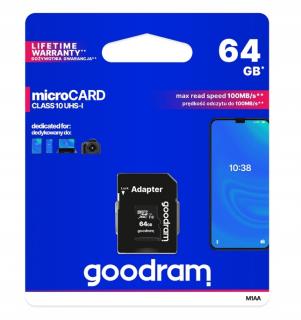 Karta pamięci microSD 64GB UHS-I Goodram z adapter