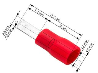 Konektor izol. płaski męski 2,8/0,8 10szt(43-029#)