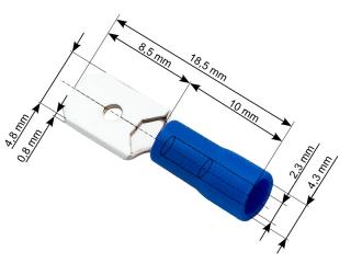 Konektor izol. płaski męski 4,8/0,8 10szt(43-034#)