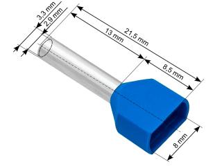 Konektor izol.tulejka 2x2,5/13 nieb.10szt(43-090#)