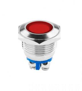 Kontrolka LED 18 mm 230V metal czerwona EK5678