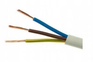 Przewód kabel elektryczny OMY 3x1,0 300V biały