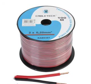 Przewód kabel głośnikowy CCA 0.20mm Cabletech 3m/b