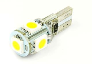 Żarówka LED W5W T10 5 SMD 5050 CAN BUS - ciepła