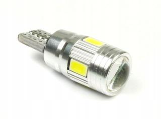 Żarówka LED W5W T10 6 SMD 5630 CAN BUS z soczewką