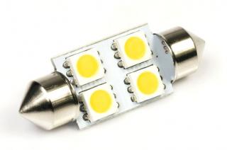 Żarówka samoch. LED C5W 31mm 4 x 5050 12V ciepła