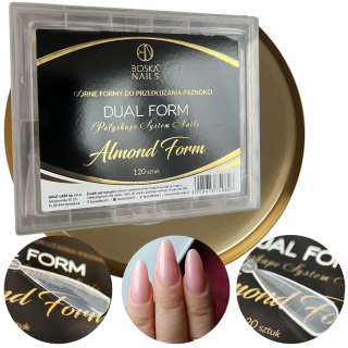 Boska Nails Dual Form Górne formy do przedłużania Almond Migdał 120szt