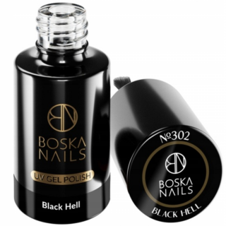 Boska Nails Lakier Hybrydowy do paznokci Czarny No 302 Black Hell 6ml