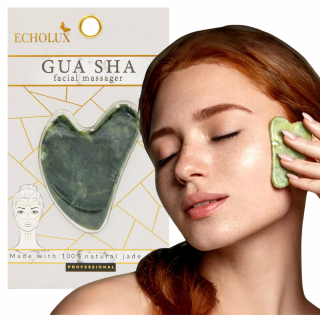Kamień Gua Sha do masażu twarzy zielony jadeit kobido face stone masażer