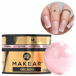 Makear GG22 GelGo Żel budujący do paznokci bez piłowania Glitter Pink 50ml