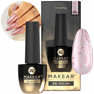 Makear S55 Pink Aurora Lakier hybrydowy do paznokci Kolekcja Stellar 8ml