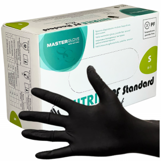 Rękawiczki Nitrylowe CZARNE BLACK S 100 sztuk bezpudrowe bezlateksowe gloves