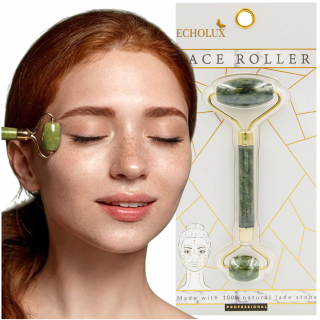 Roller do masażu twarzy zielony jadeit kobido face rollel masażer kamień