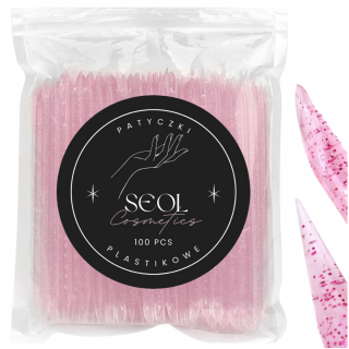 Wielorazowe patyczki do skórek manicure 100szt różowe Seol Cosmetics