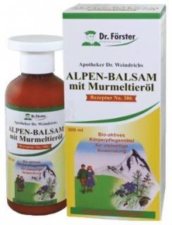 Alpen Balsam - Balsam z sadłem świstaka i alpejskimi ziołami 250ml - Dr. Förster Alpen Balsam z sadłem świstaka i alpejskimi ziołami 250ml