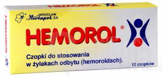 Hemorol 12 czopków na hemoroidy - Herbapol Wrocław